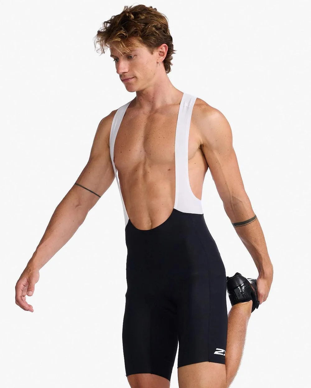 2XU Aero Mens Cycling Bibshorts (Black/White Reflective)