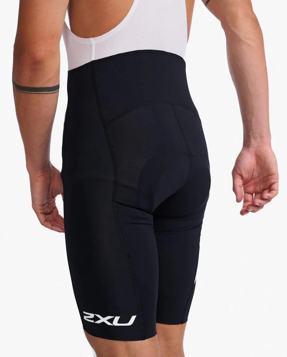 2XU Aero Mens Cycling Bibshorts (Black/White Reflective)