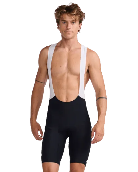 2XU Aero Mens Cycling Bibshorts (Black/White Reflective)
