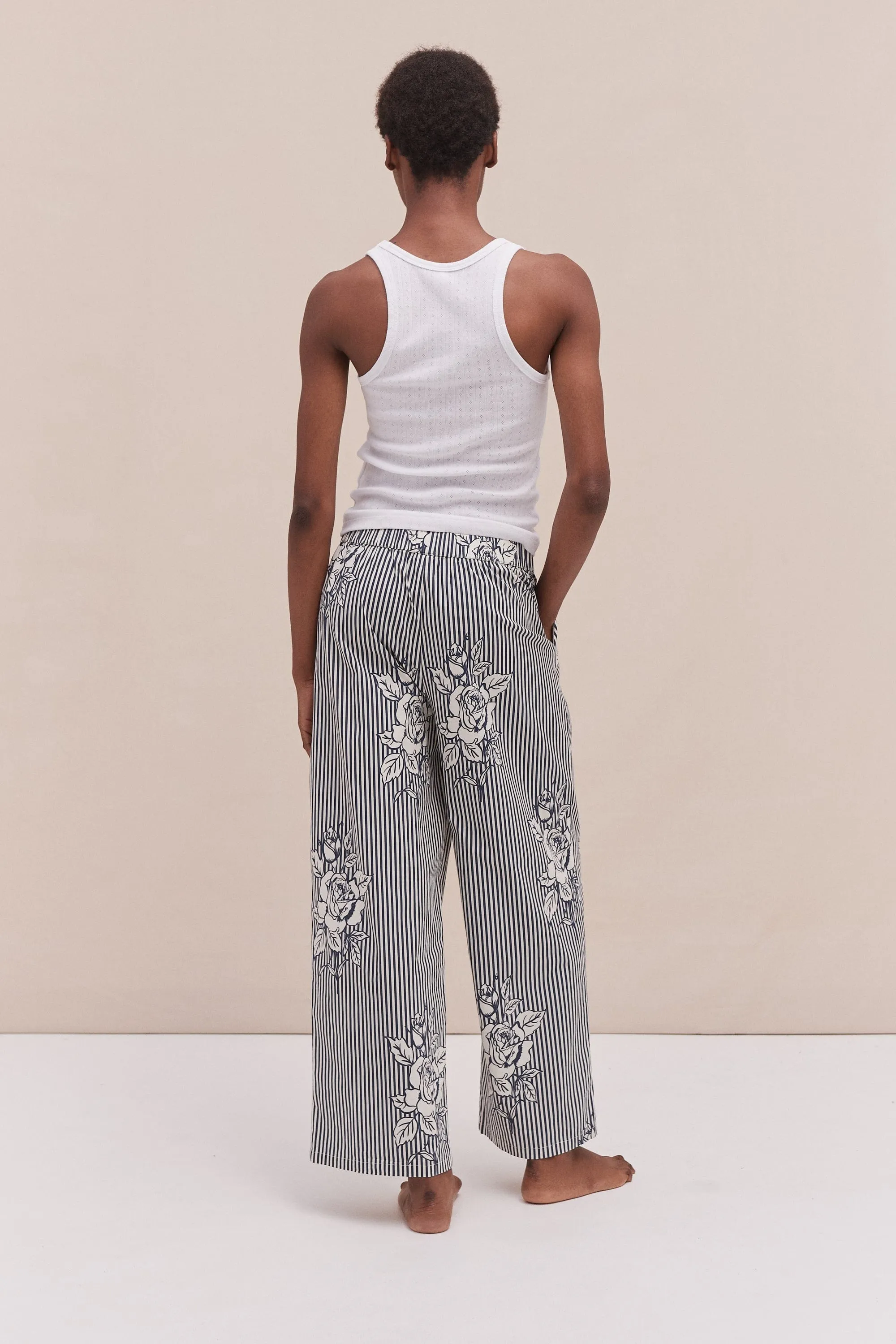 402 Trousers Pinstripe Rose Navy
