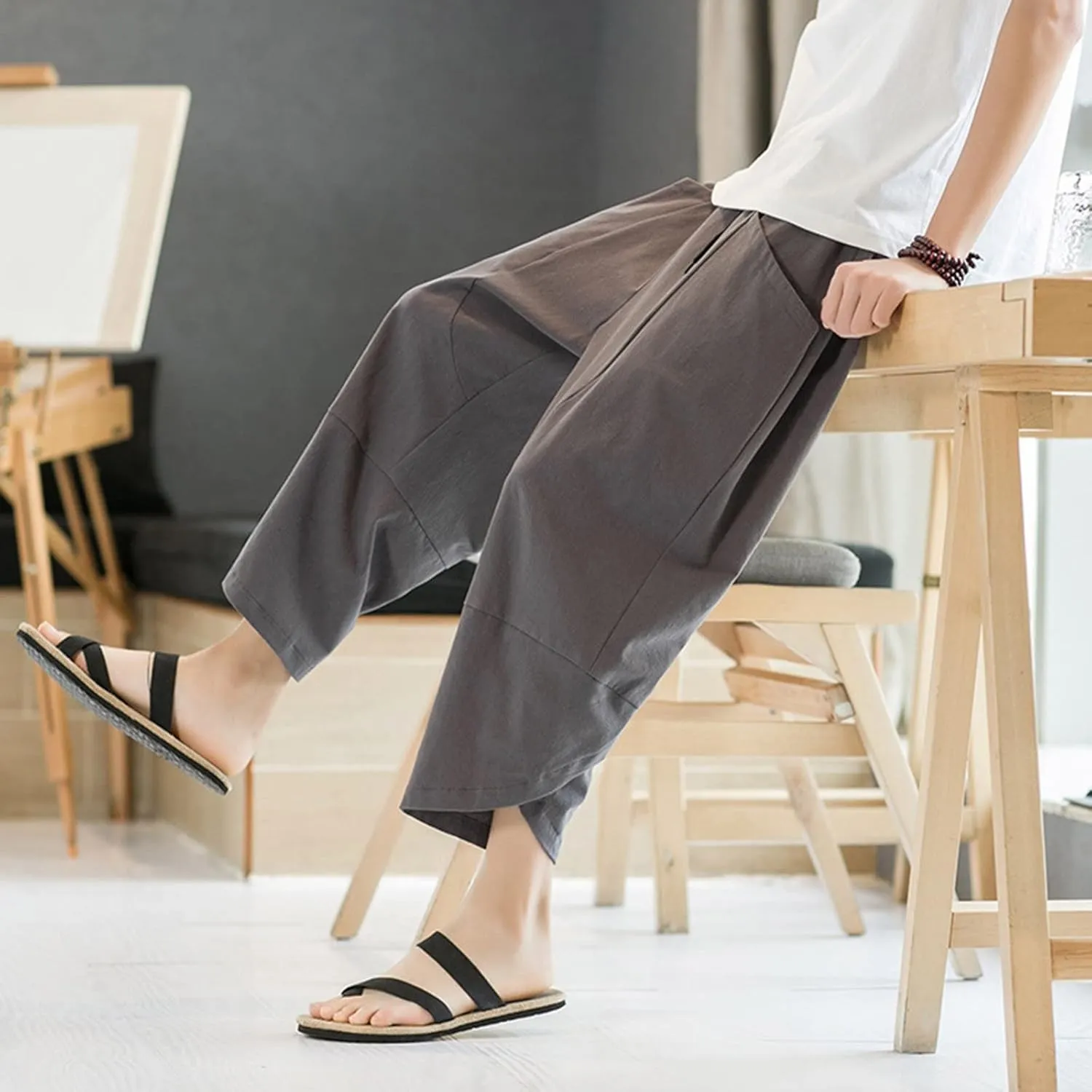 Big and Tall Sweatpants for Men for Men Casual Heavyweight Sweatpants Classic Fit Cargo Work Pants Wild Drawstring