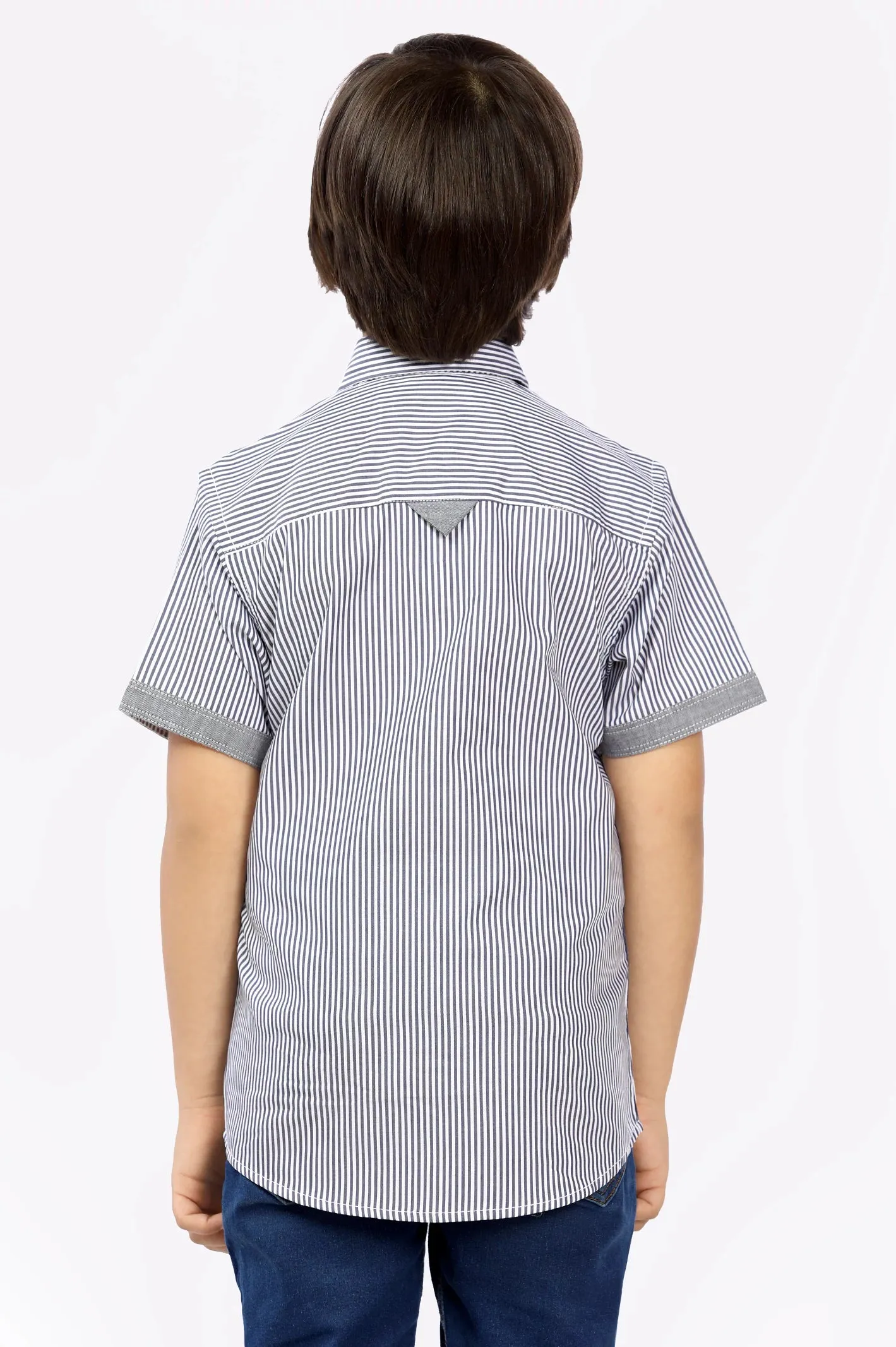Black Pinstripe Casual Shirt