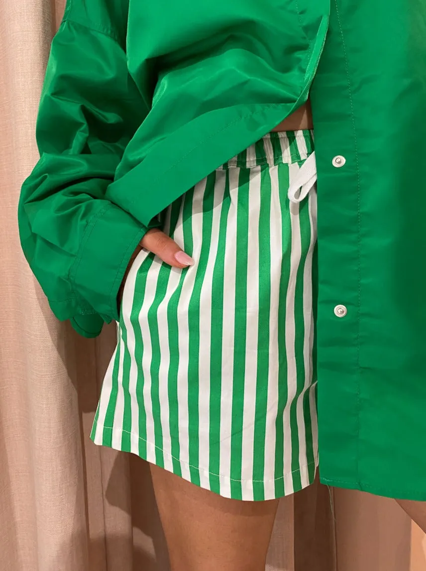 Blanca Kate Shorts in Green Stripes