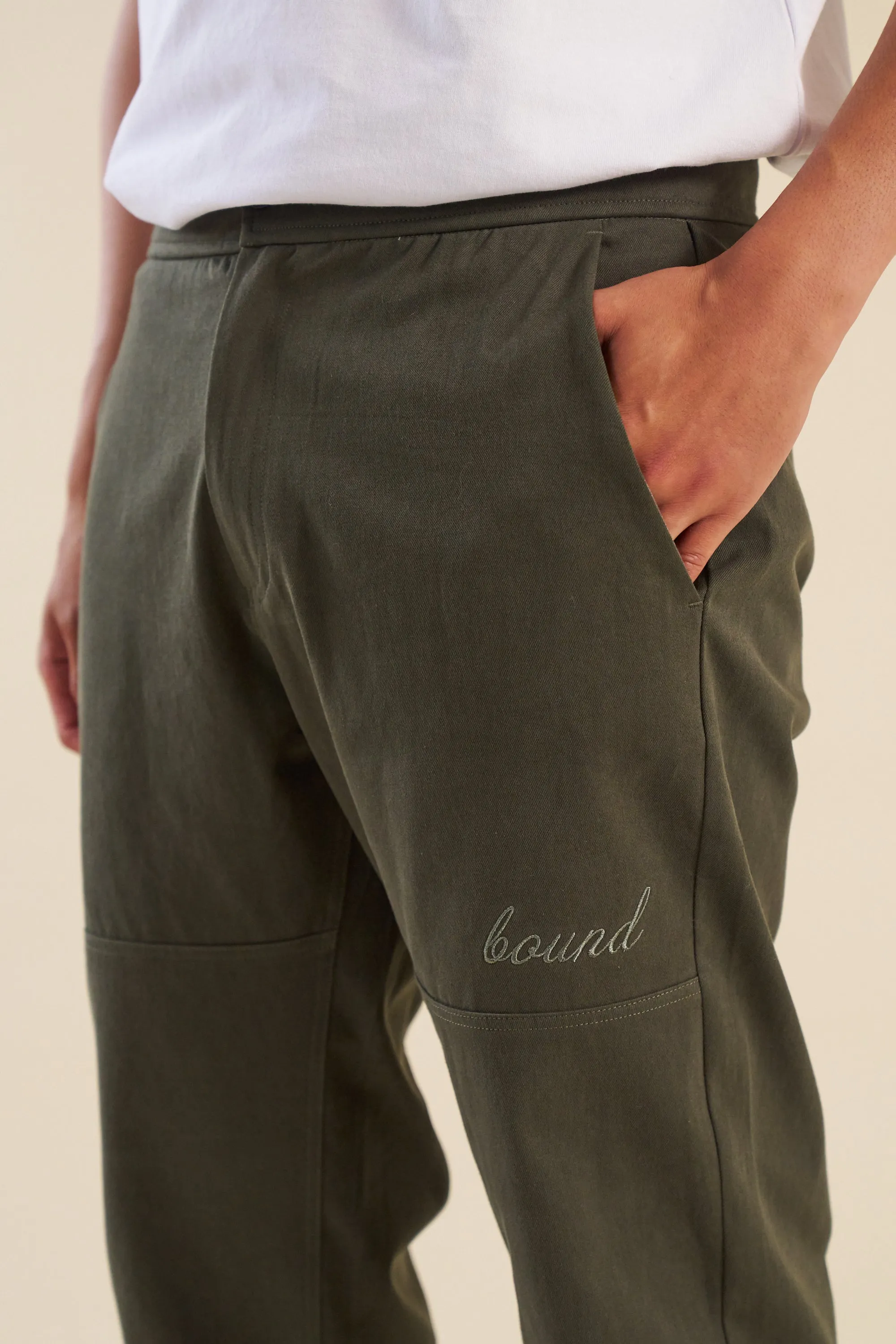 bound Straight Work Pant - Khaki
