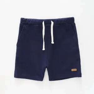 Boy's Navy Shorts With Adjustable Waist