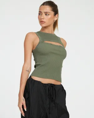Caena Top in Khaki