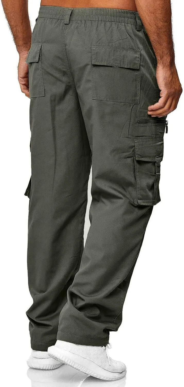 Cargo Pants for Men Jogger Club Running Athletic Sports Track Pants Hiking Sweat Pant Casual Straight Leg Work Trousers