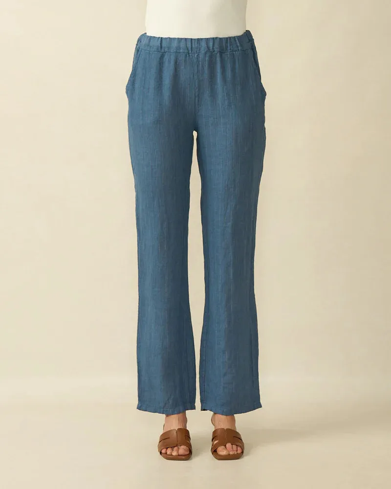 Deck by Decollage Pinstripe Linen Trousers