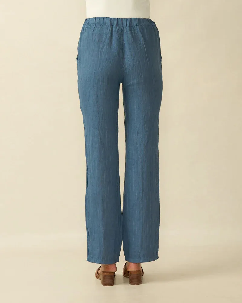 Deck by Decollage Pinstripe Linen Trousers