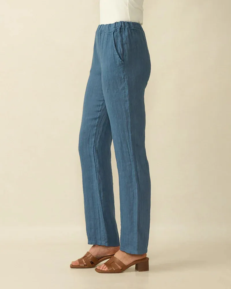 Deck by Decollage Pinstripe Linen Trousers