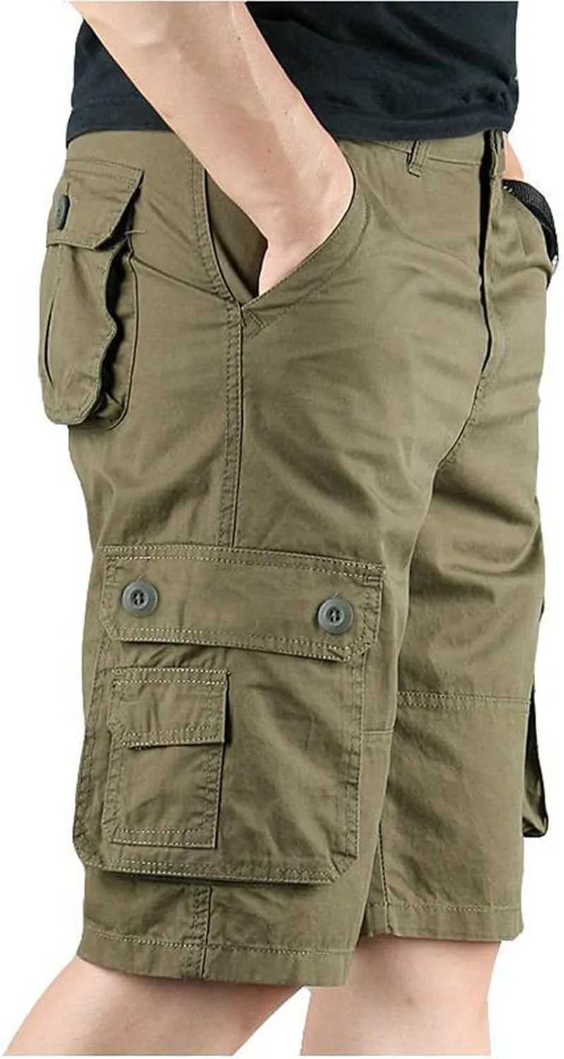 LCMTWX Men's Cargo Shorts 2024 Elastic Waist Drawstring Summer Casual Hiking Shorts Jogger Sweat Shorts with Multi Pockets