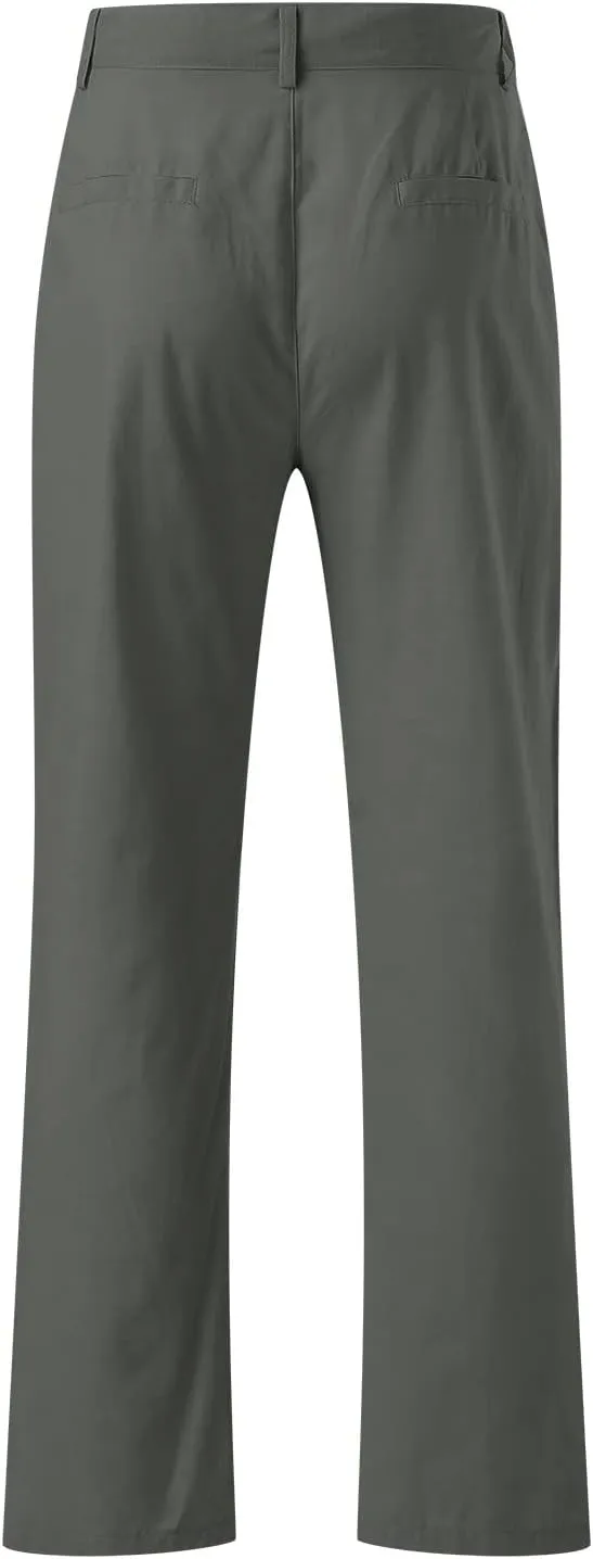 Linen Pants for Men Lightweight Beach Casual Yoga Pants Summer Vacation Hawaiian Slacks Plain Straight Leg Trousers