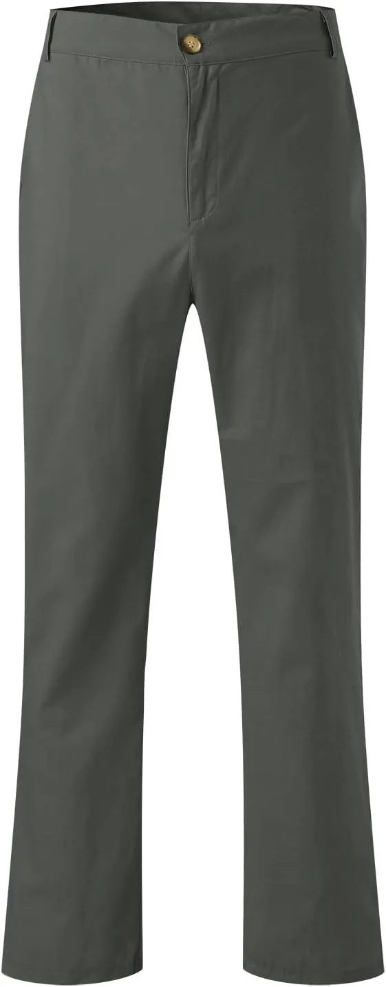 Linen Pants for Men Lightweight Beach Casual Yoga Pants Summer Vacation Hawaiian Slacks Plain Straight Leg Trousers