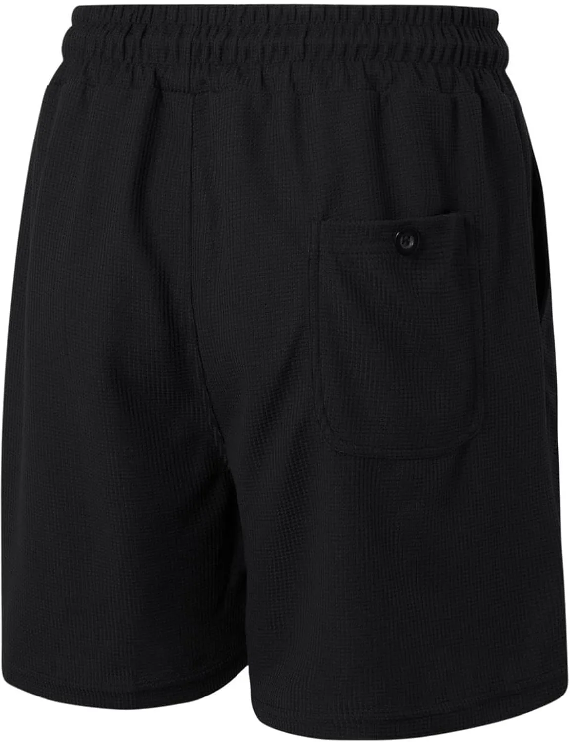 Mens Casual Shorts 5 Inch Inseam Waffle Lightweight Drawstring Elastic Waist Flat Front Chino Golf Shorts with Pockets