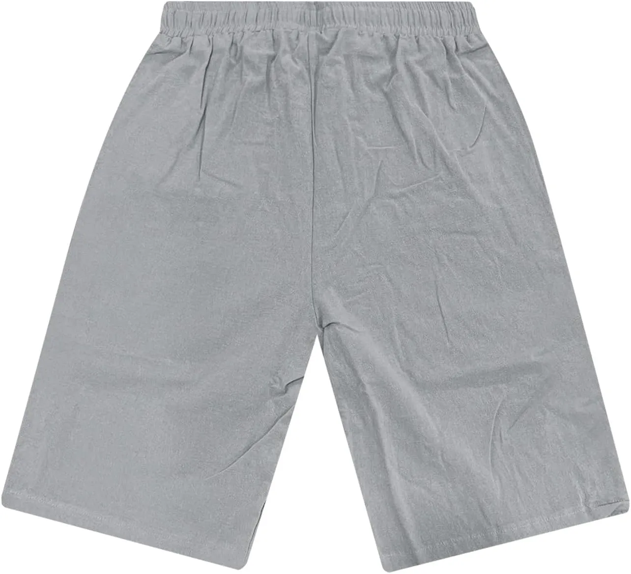 Men's Linen Shorts Summer Cotton Elastic Waist Drawstring Short Casual Beach Outfits with Pockets