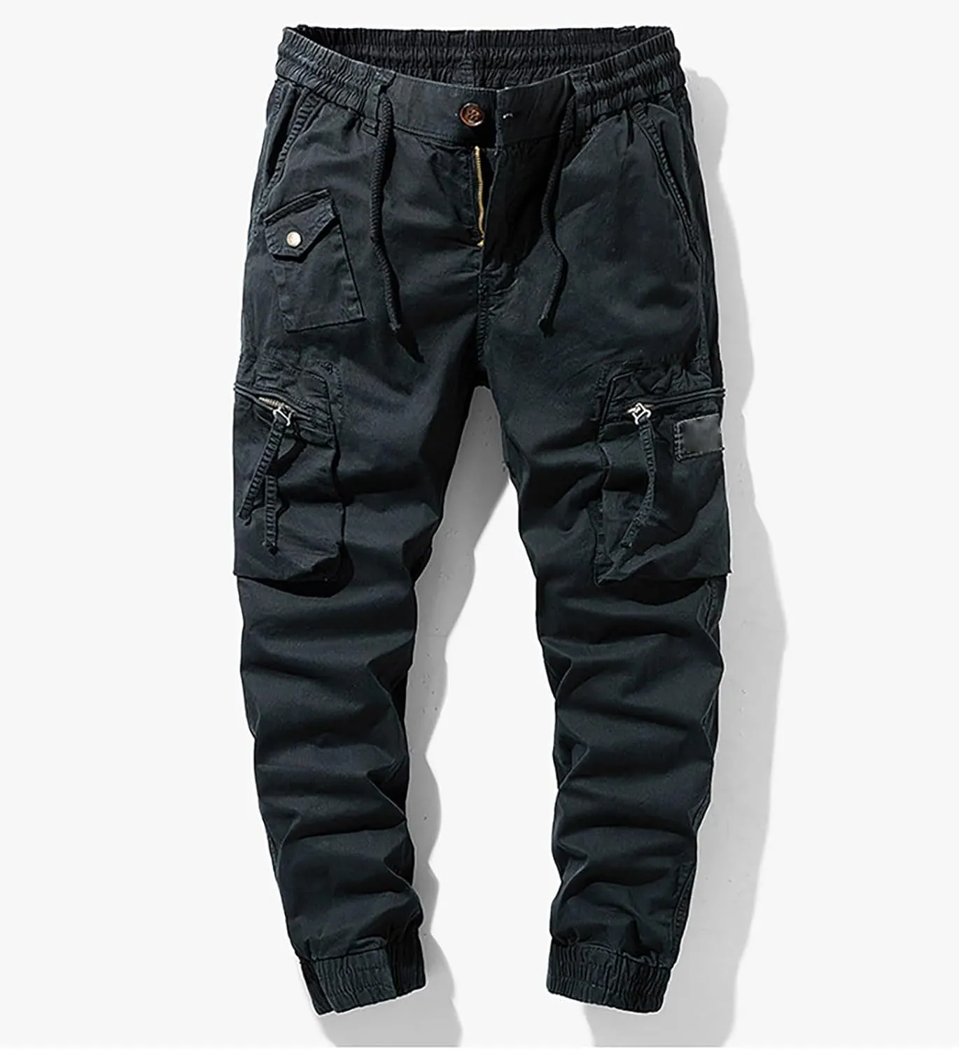 Mens Military Solid Color Overalls Tactical Multi Pockets Straight Baggy Cargo Pants Outdoor Dressy Casual Plus Size Trouser