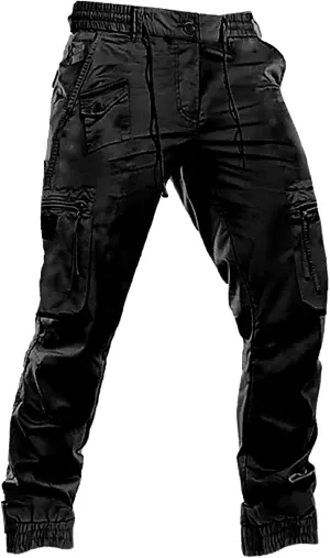 Mens Military Solid Color Overalls Tactical Multi Pockets Straight Baggy Cargo Pants Outdoor Dressy Casual Plus Size Trouser