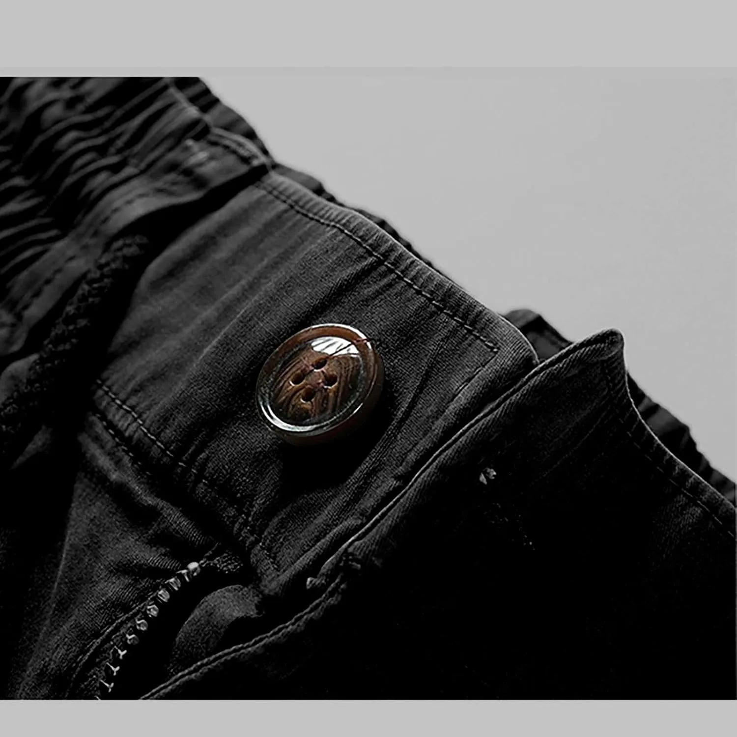 Mens Military Solid Color Overalls Tactical Multi Pockets Straight Baggy Cargo Pants Outdoor Dressy Casual Plus Size Trouser
