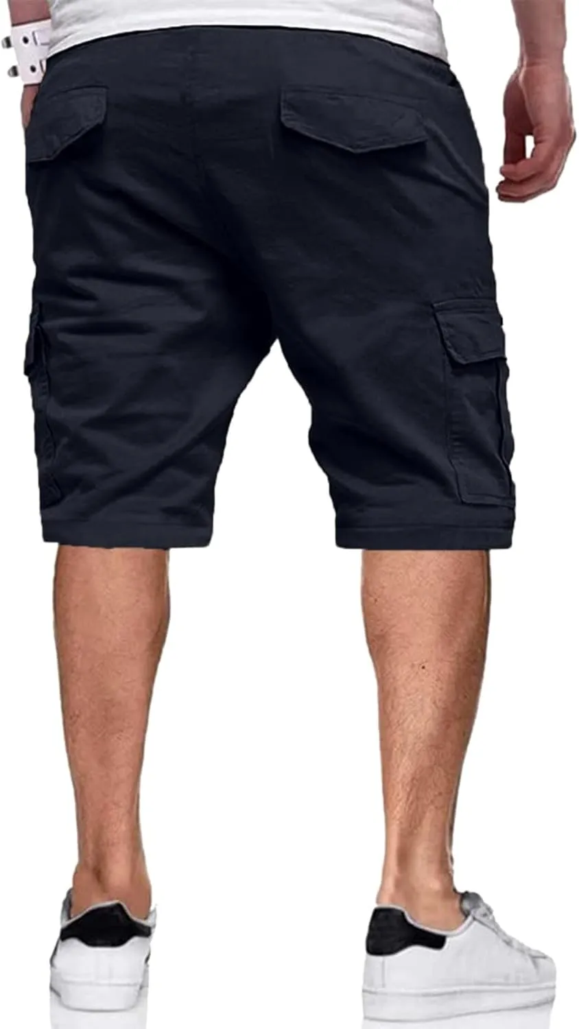 Men's Shorts Cargo Mens Tall Summer Tee Elastic Waist Size 36 Big Cotton Men Linen Khaki Casual Graphic