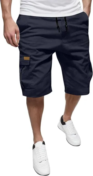 Men's Shorts Cargo Mens Tall Summer Tee Elastic Waist Size 36 Big Cotton Men Linen Khaki Casual Graphic