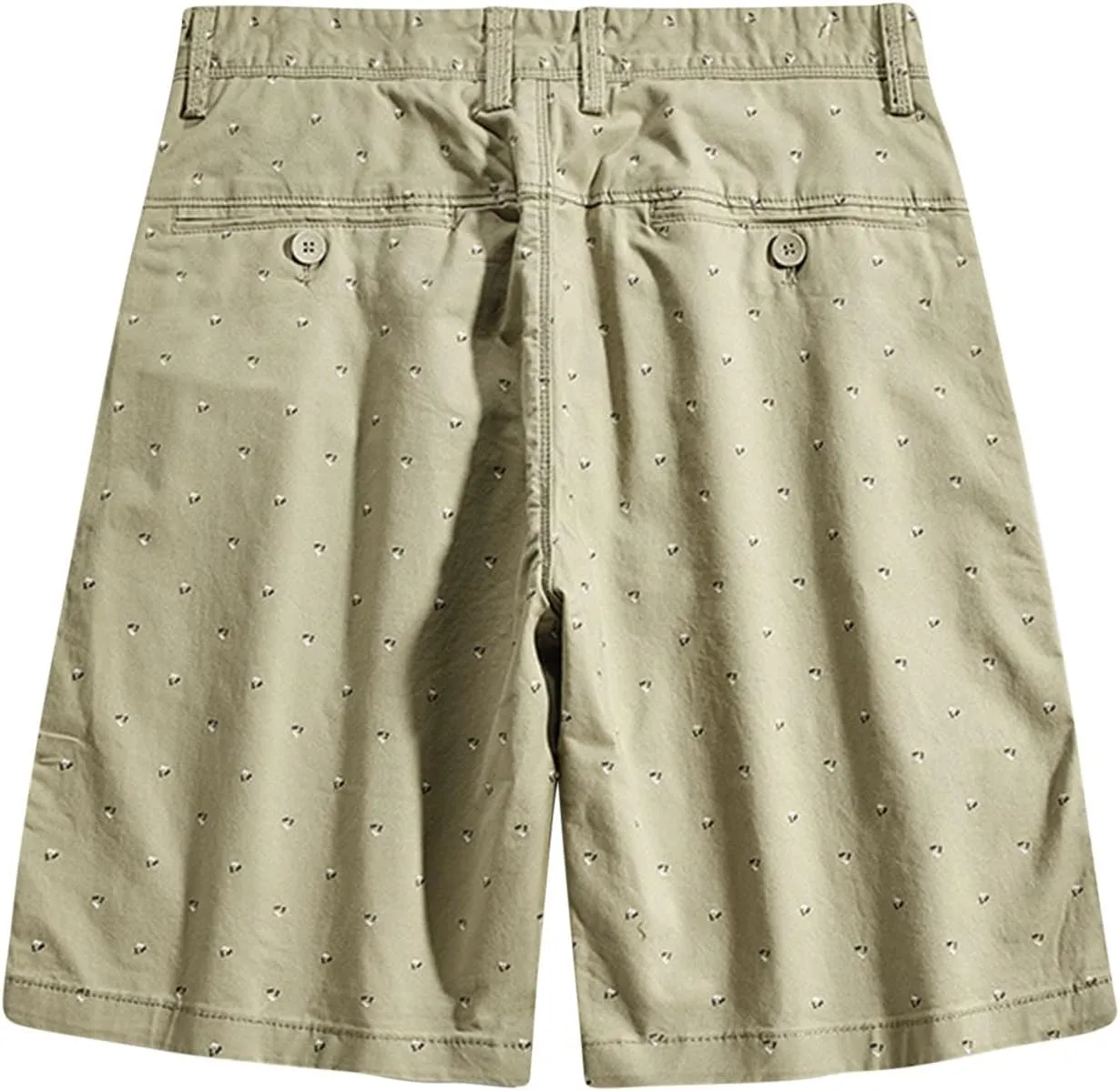 Muscularfit Men's Trendy Print Shorts Button Elastic Waist Cotton Graphic Shorts Loose Outdoor Summer Short with Pocket