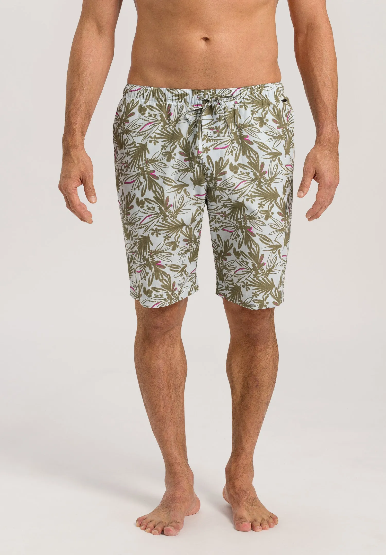 Night And Day Drawstring Cotton Shorts | Bold Botanic Print 75117-2964
