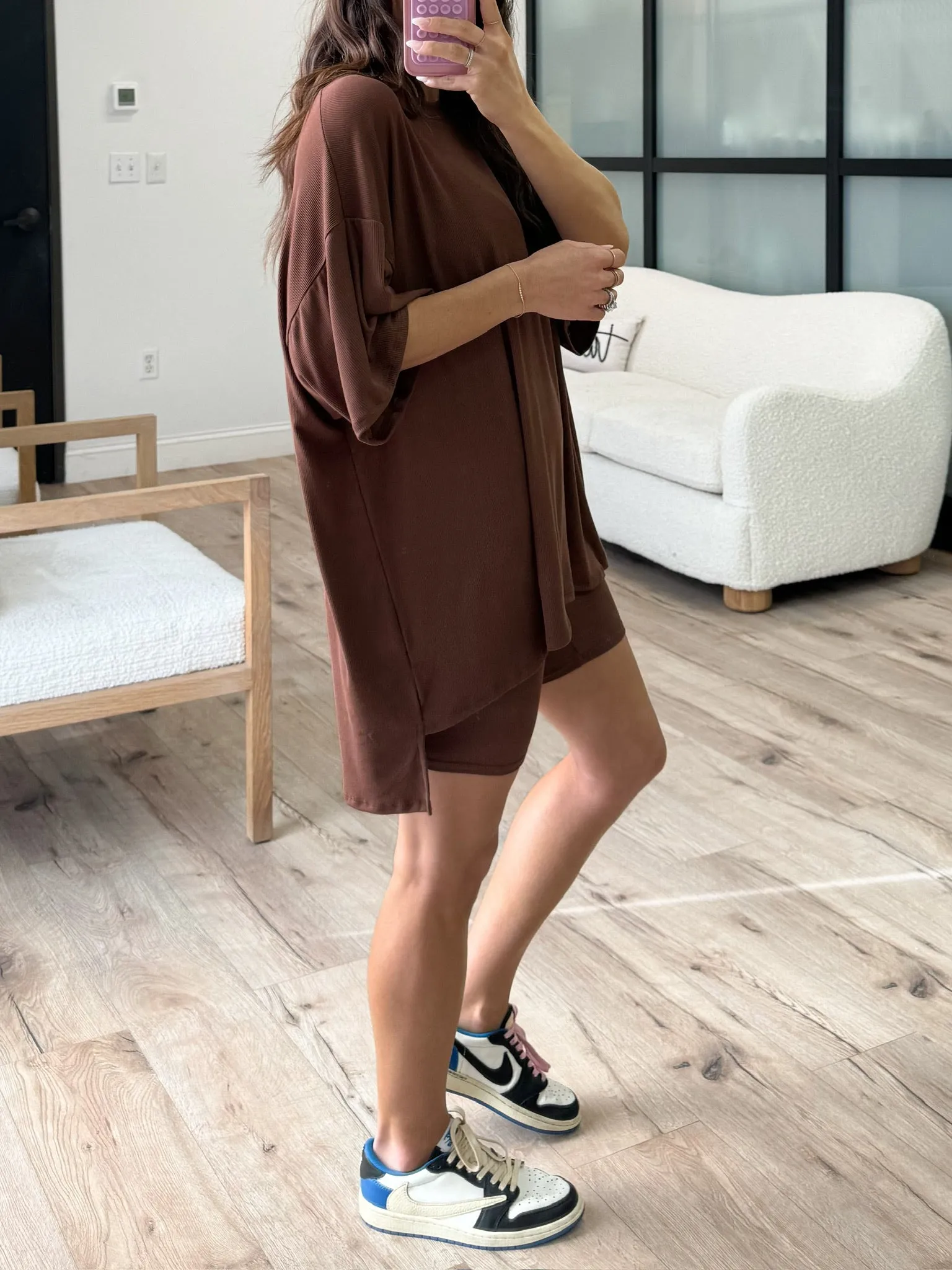 Novi Ribbed Tee   Shorts Set | Chocolate |  Plus Available | RESTOCK