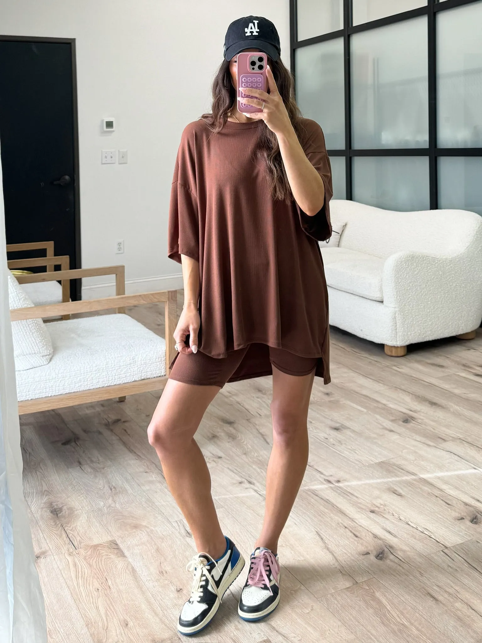 Novi Ribbed Tee   Shorts Set | Chocolate |  Plus Available | RESTOCK