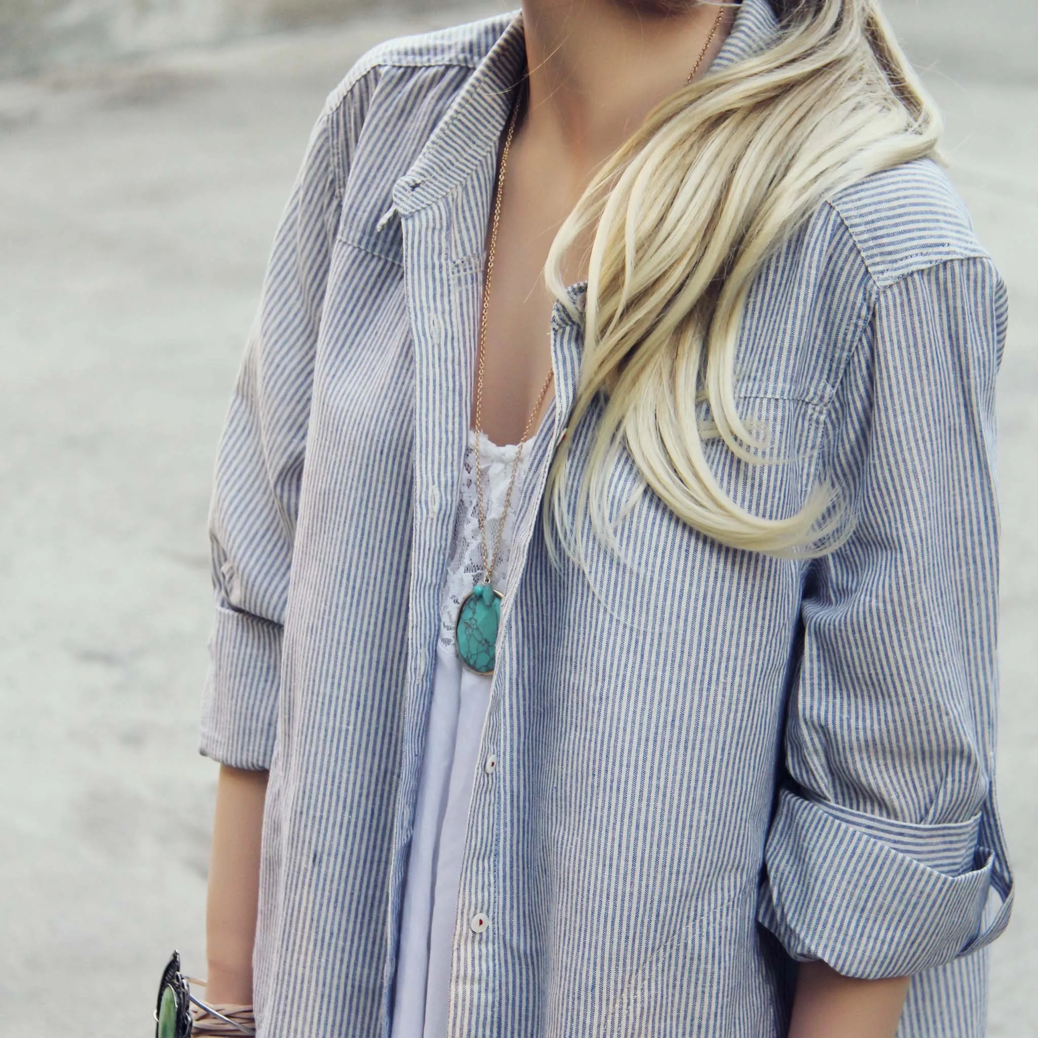 Pinstripe Boyfriend Shirt Dress