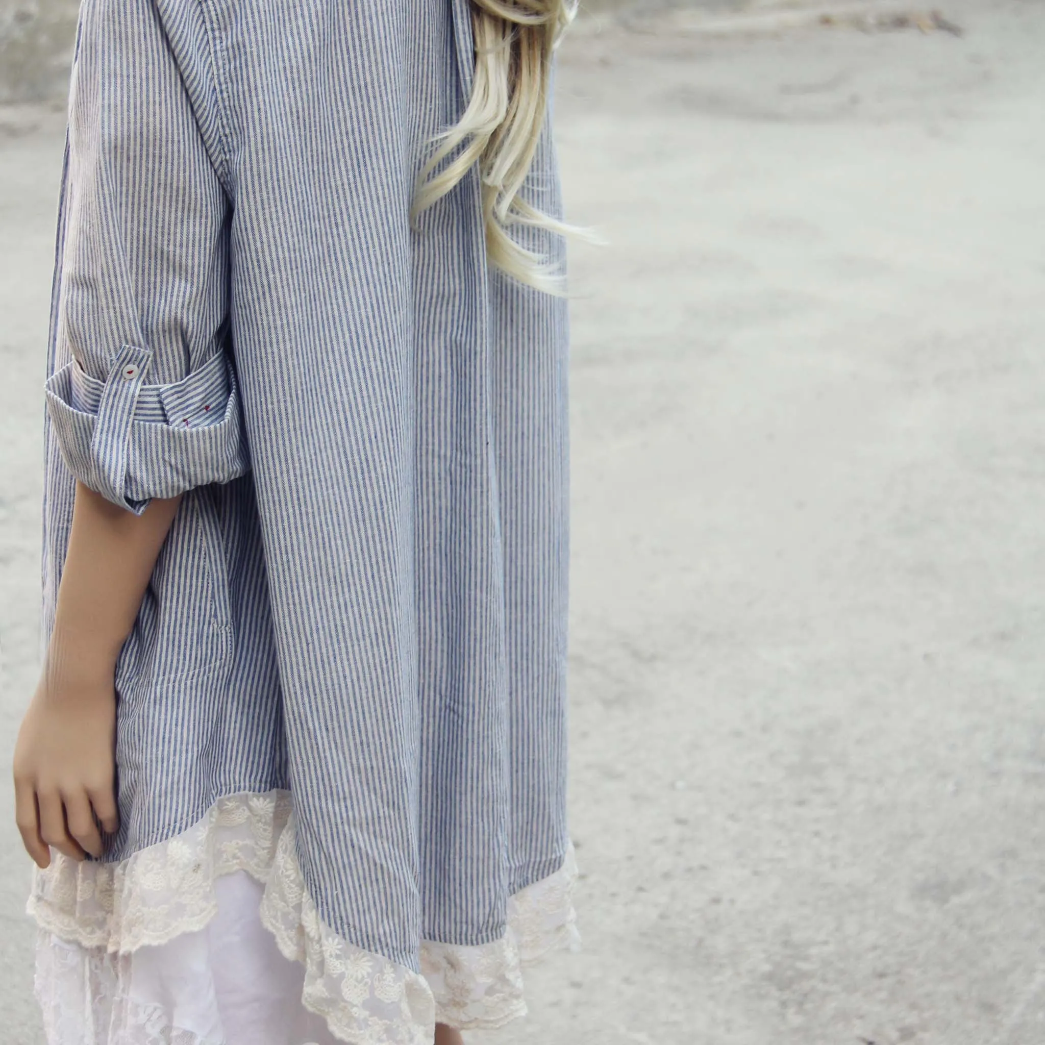 Pinstripe Boyfriend Shirt Dress