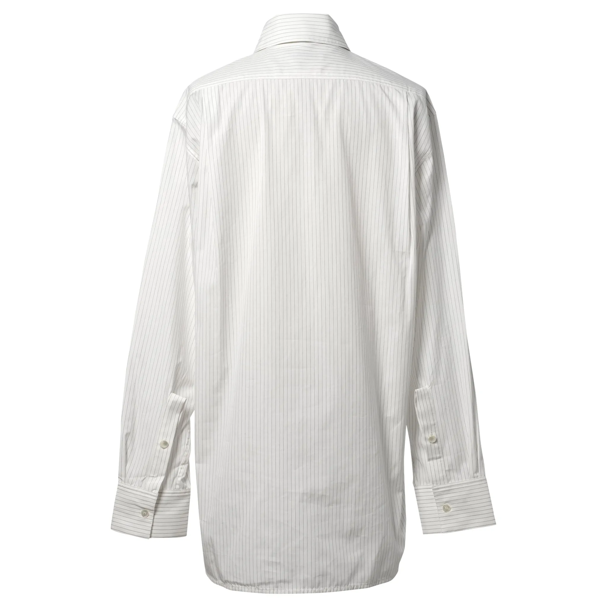 S-CURVE SHIRT / WHITE PINSTRIPE