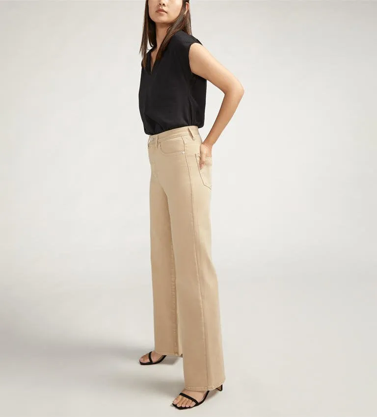 Silver Jeans Ladies Highly Desirable Khaki High Rise Trousers
