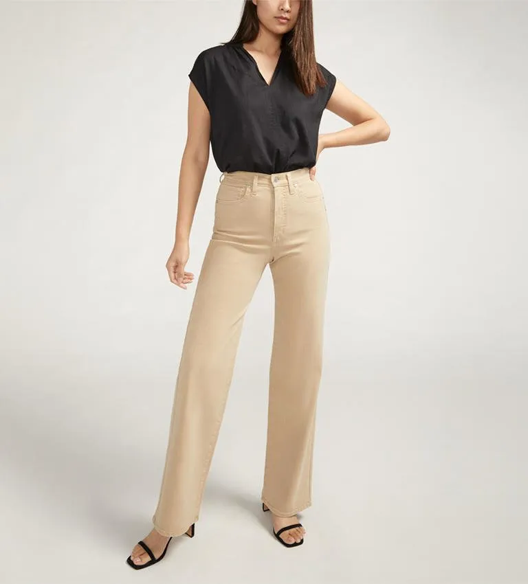 Silver Jeans Ladies Highly Desirable Khaki High Rise Trousers