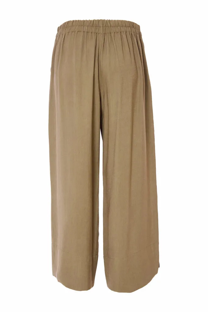Wide Leg Crop Pant - Army