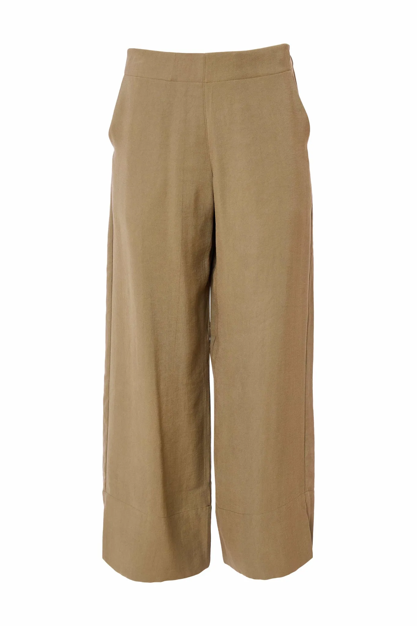 Wide Leg Crop Pant - Army