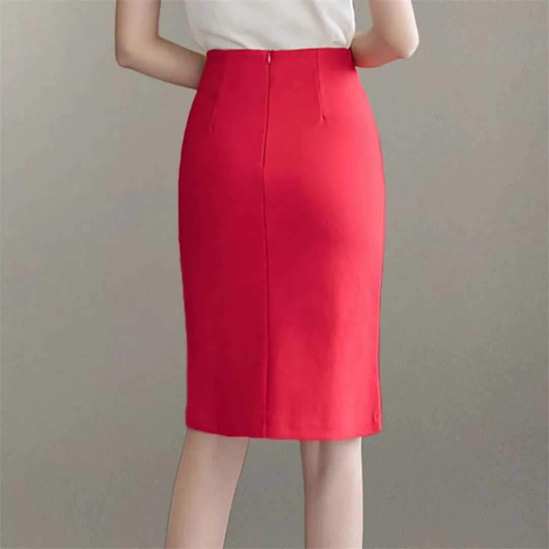 Women Style Office Pencil Skirts Elegant High Waist Slim Skirts Classic Casual Bottoms