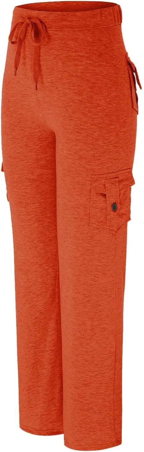 Yoga Flare Leggings for Women High Waisted Workout Cargo Pants with Pockets Maternity Sweatpants Joggers